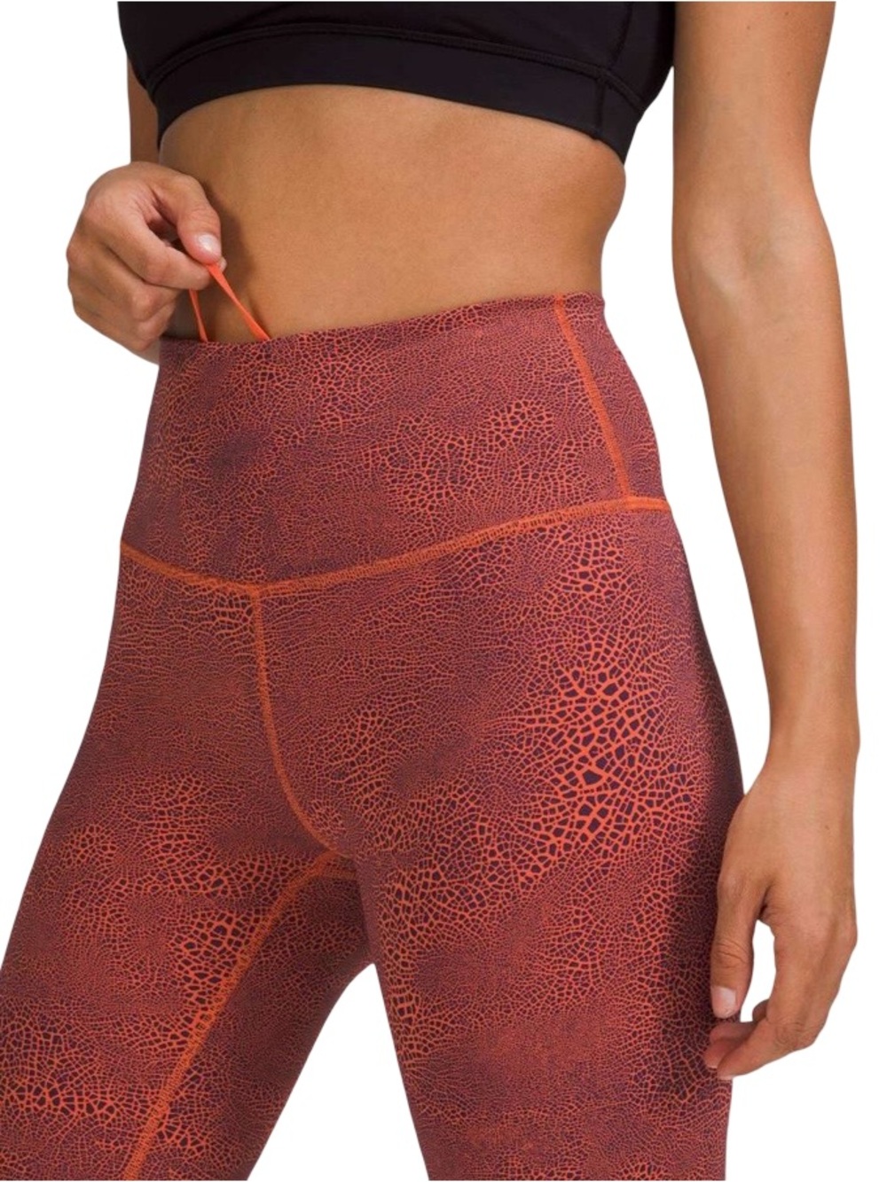 Lululemon Wunder Train High-Rise Crop 23" NWT Size 4 Orange Crackle